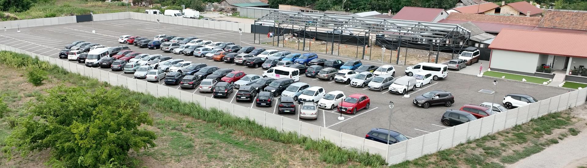 Aerial photo of the parking lot